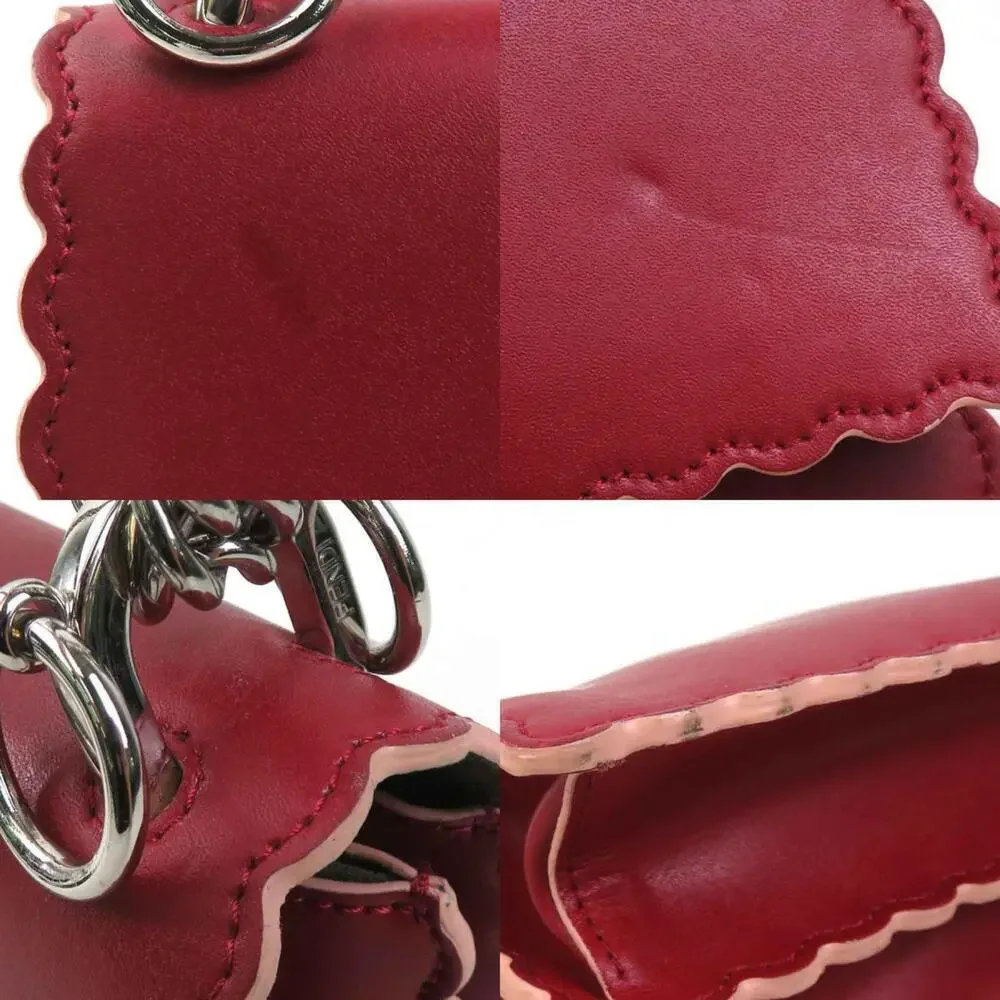 FENDI Red Leather Shoulder Bag